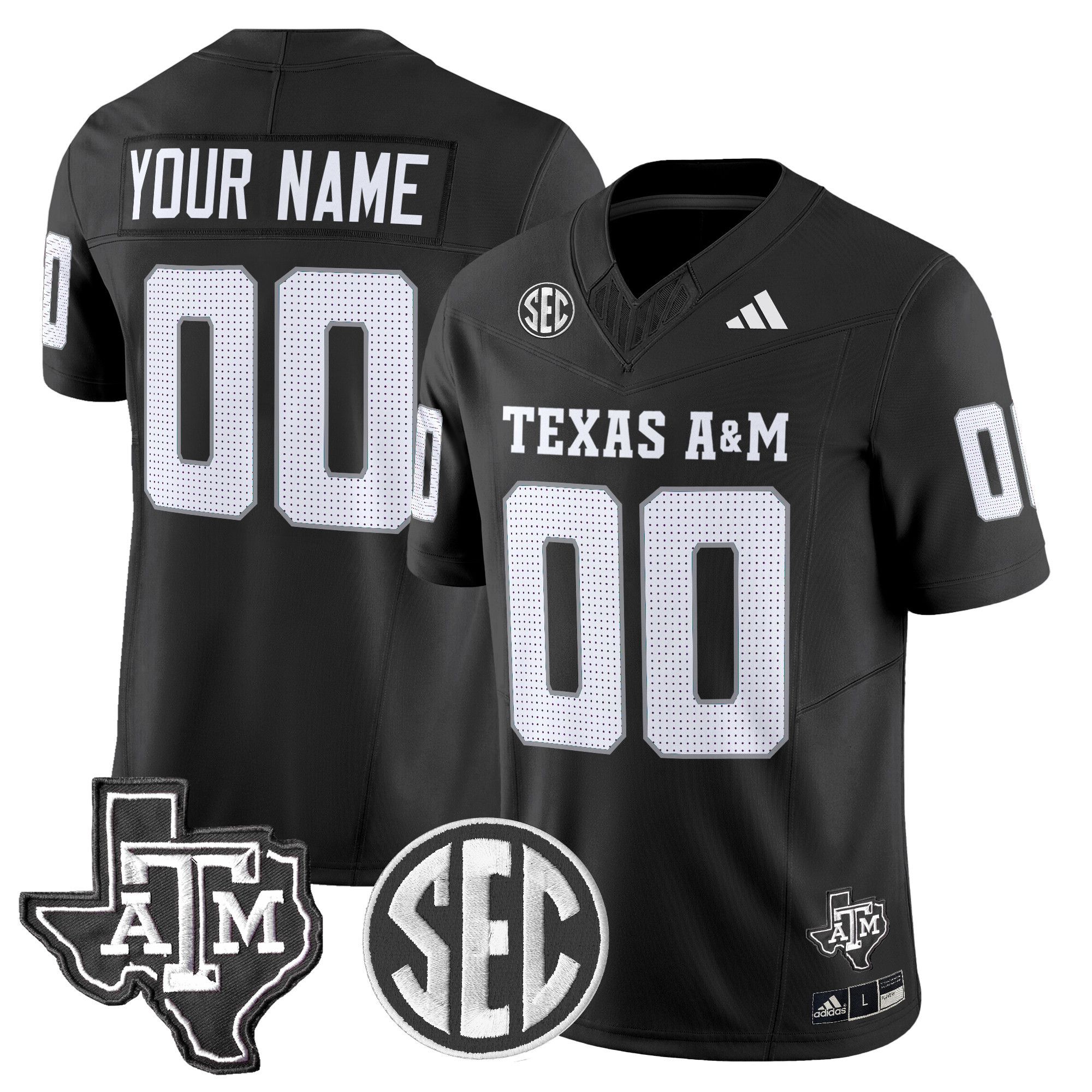 Men Texas A&M Aggies Black 2024 Vapor Limited Custom NCAA Jersey style 1->customized ncaa jersey->Custom Jersey